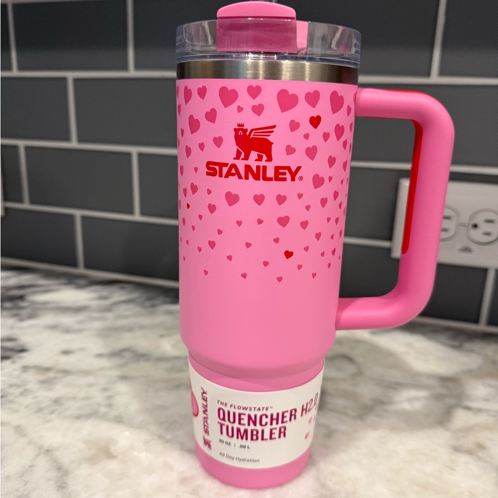 Stanley Pink Heart Quencher Tumbler